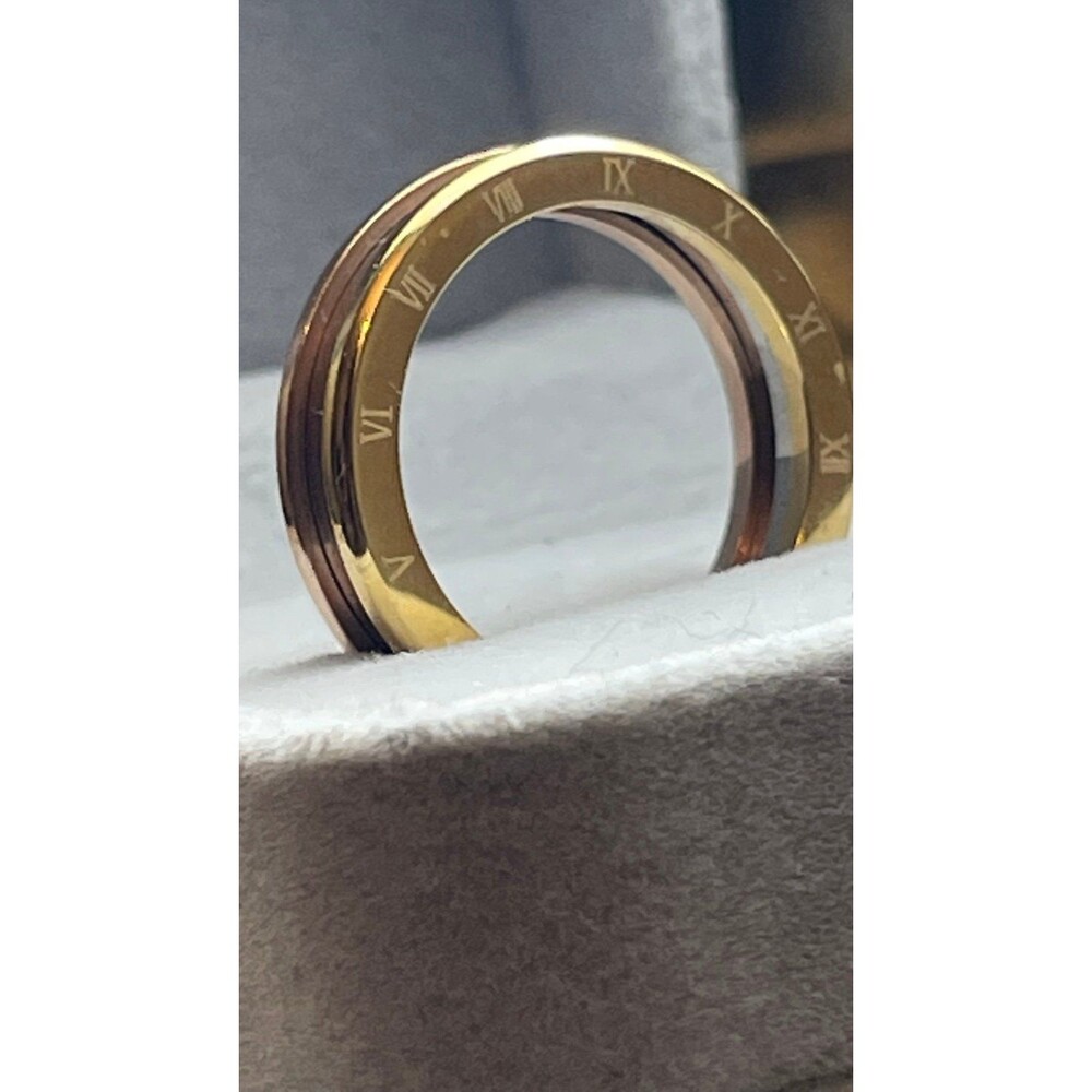 Gold & Silver thick band Mens wedding ring - Picture 4 of 6